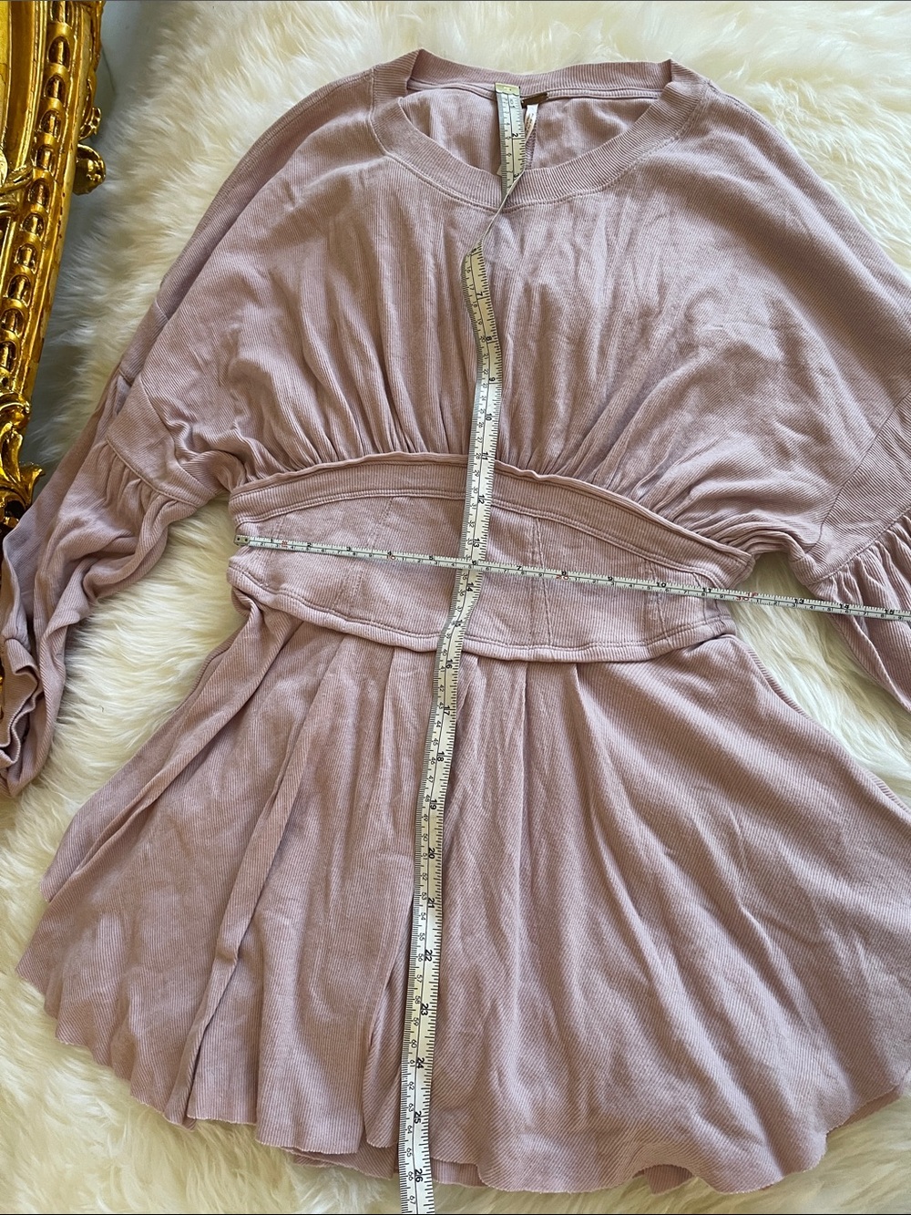 Free People Mauve Long-Sleeve Peplum Tunic - Picture 2 of 6